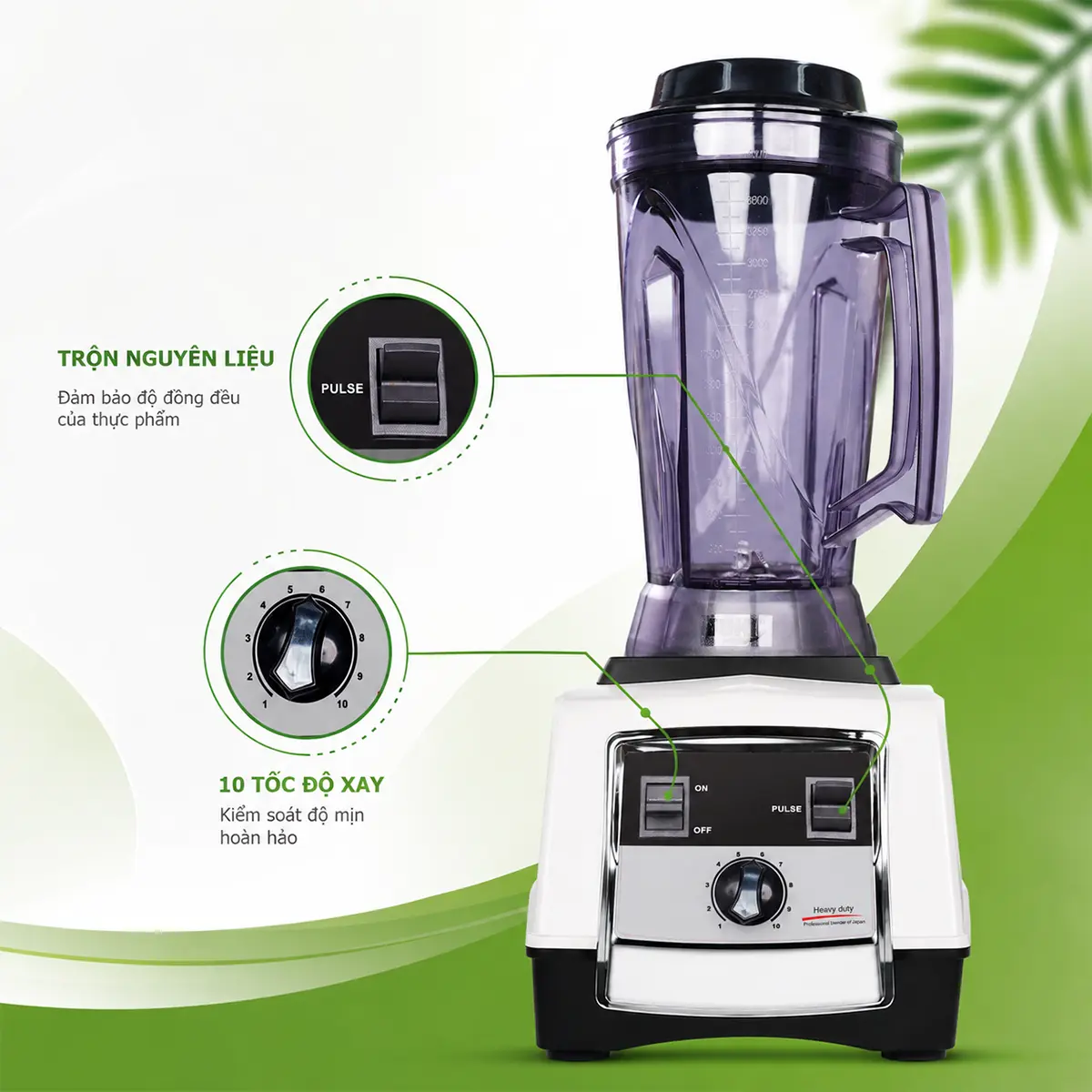 Máy xay sinh tố FUKI FK-3000 trắng nút bấm