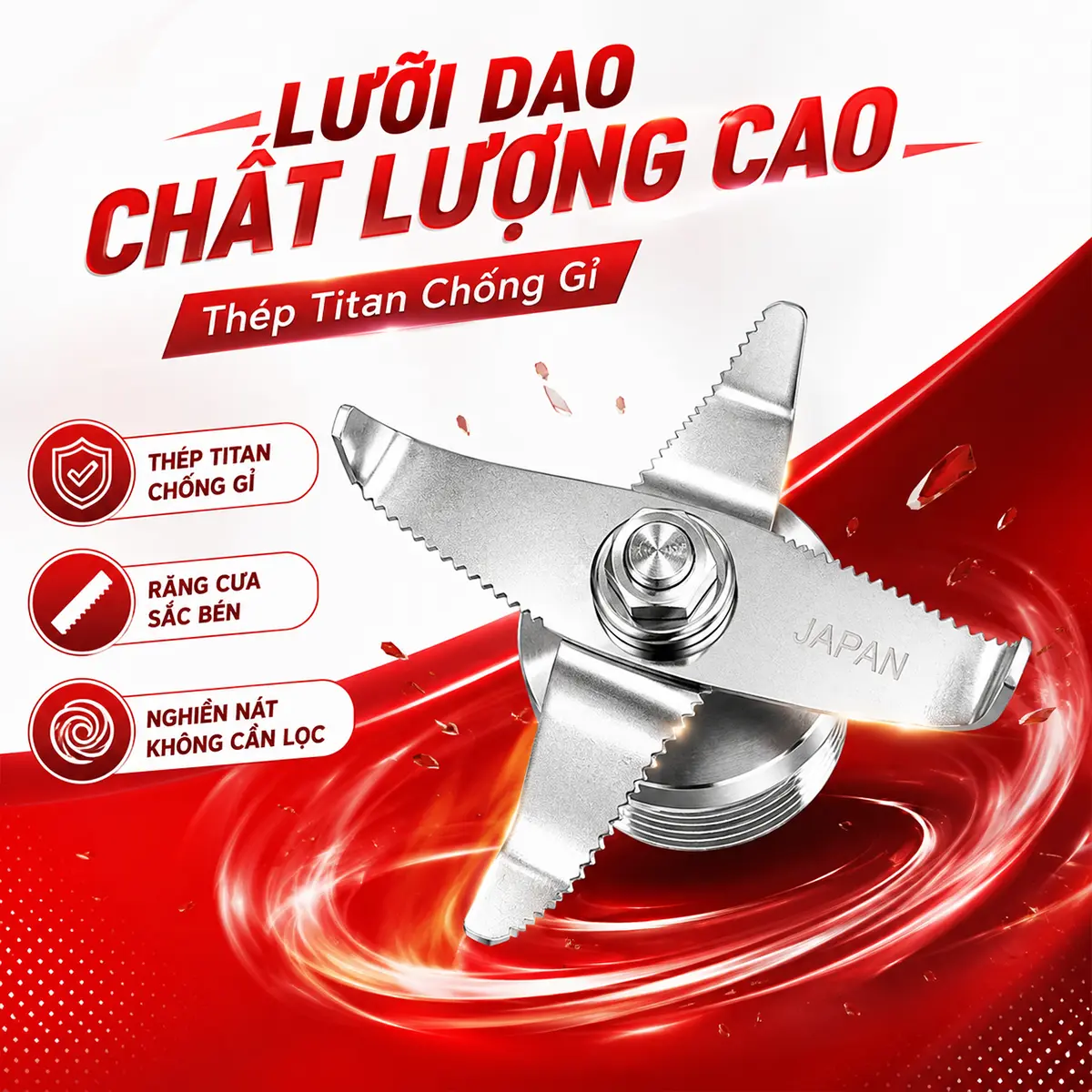 Lưỡi dao chất lượng cao máy xay fk-3000a đỏ