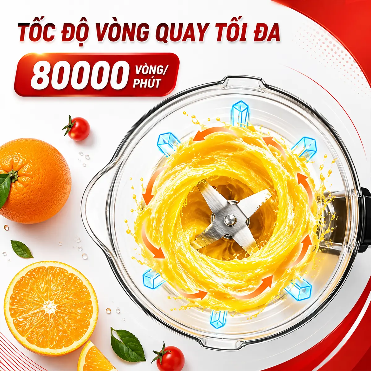 tốc độ vòng quay máy xay sinh tố fk-3000a đỏ
