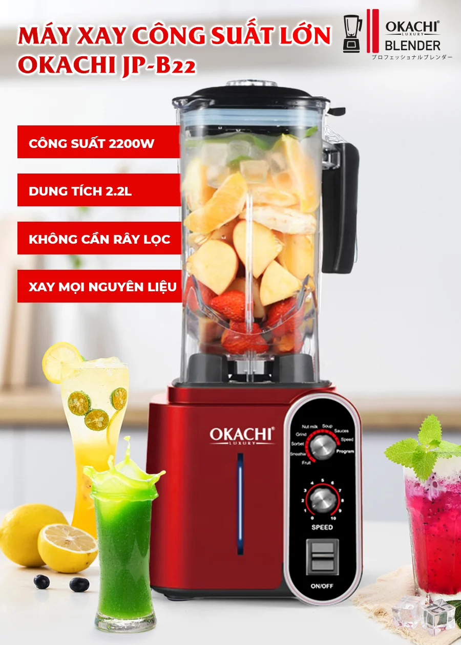Máy xay công suất lớn OKACHI JP-B22 2200W
