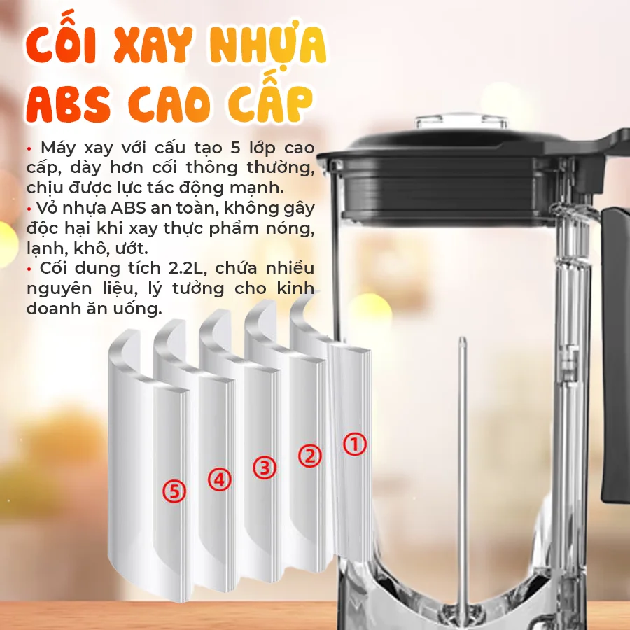 Máy xay công suất lớn OKACHI JP-B22 2200W (màu trắng)