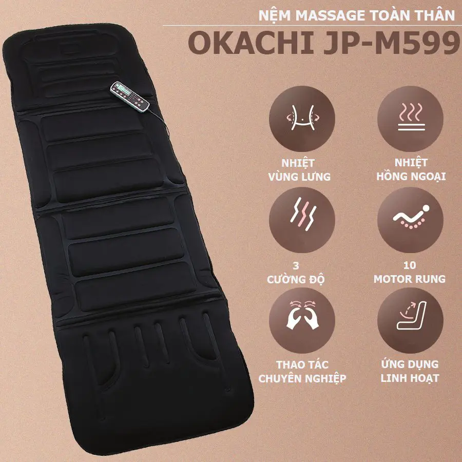 Nệm massage toàn thân OKACHI JP-M599 (thế hệ mới)