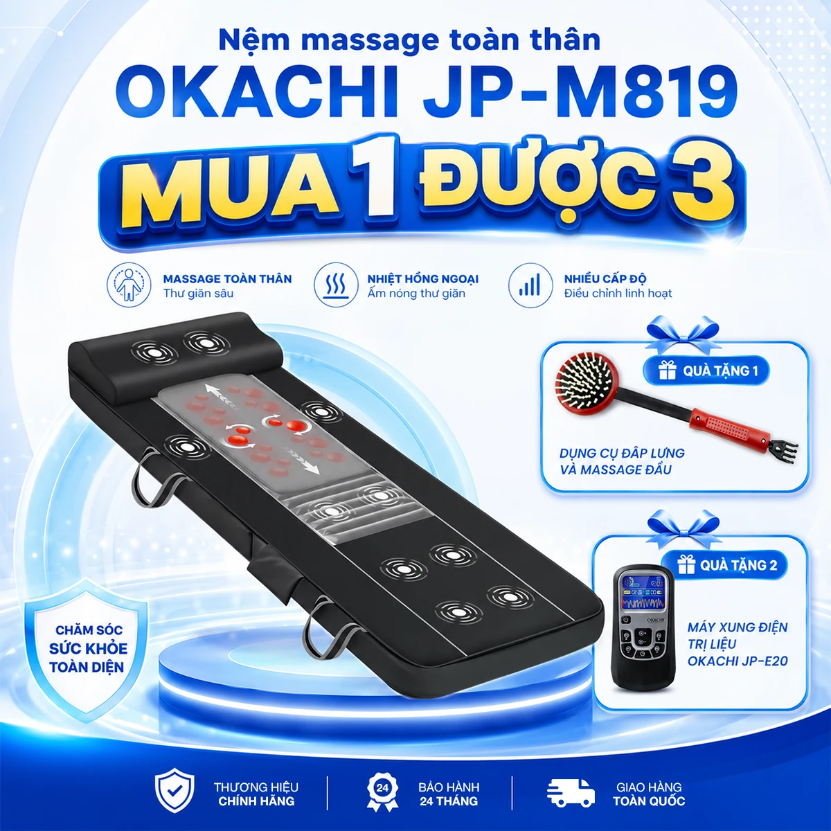 Nệm massage toàn thân OKACHI JP-M819