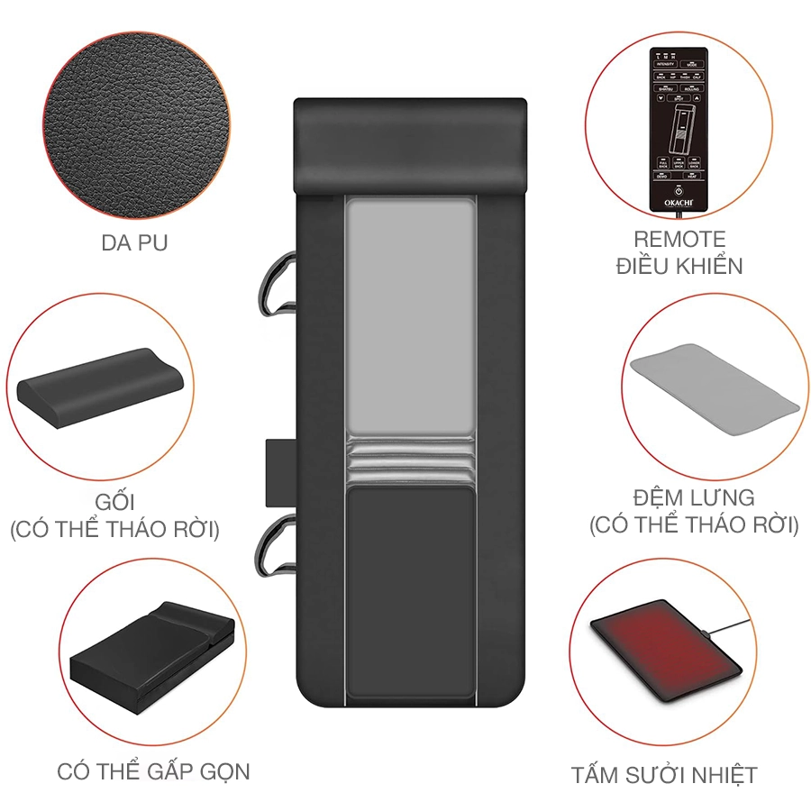 Nệm massage toàn thân OKACHI JP-M819