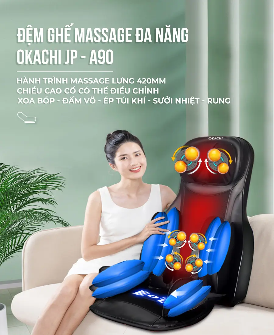 Đệm massage toàn thân OKACHI JP-A90
