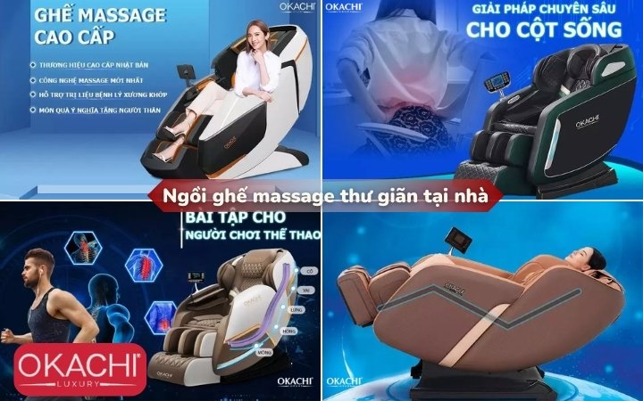 Ngồi ghế massage thư giãn tại nhà
