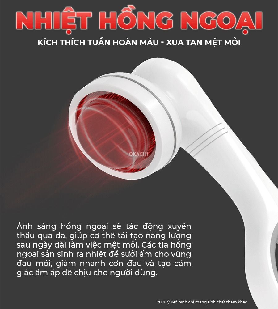 Máy massage cầm tay Body OKACHI LUXURY JP-530E Pin Sạc 