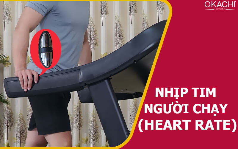 Thông số nhịp tim Heart rate hiển thị trên máy chạy bộ
