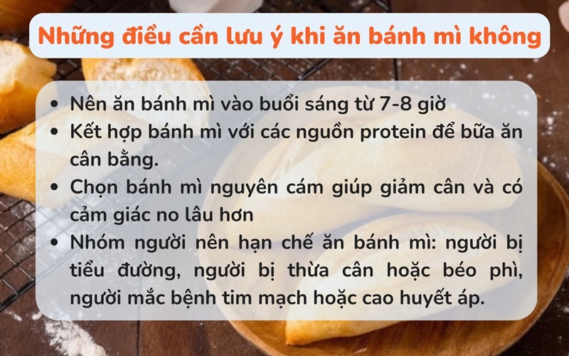 Những điều cần lưu ý khi ăn bánh mì không