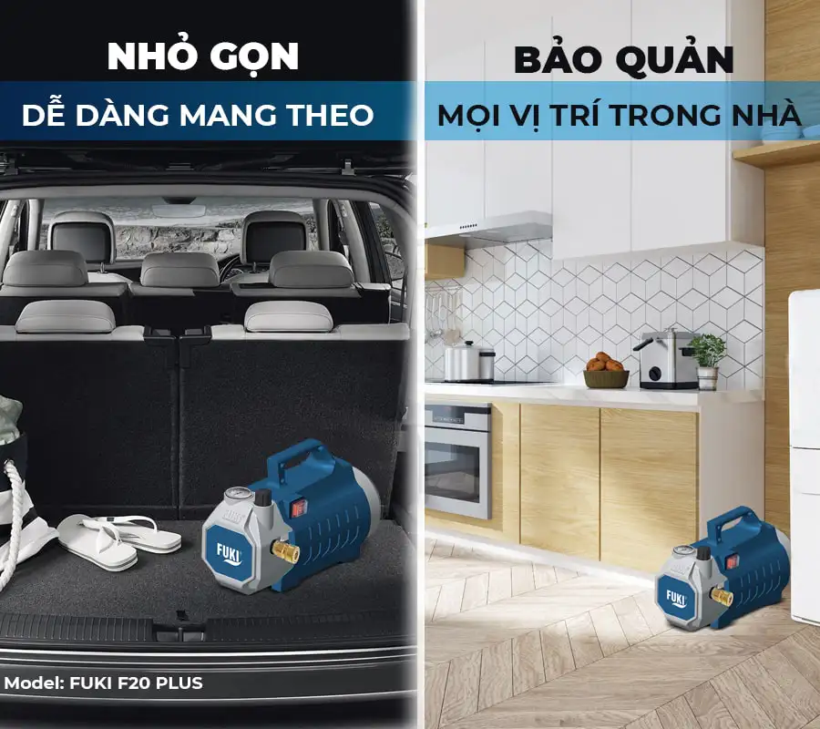 Máy xịt rửa xe cao áp Fuki F20 Plus 2500W (điều chỉnh áp)