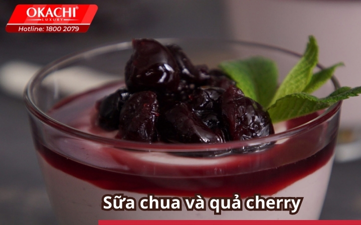 Sữa chua và quả cherry