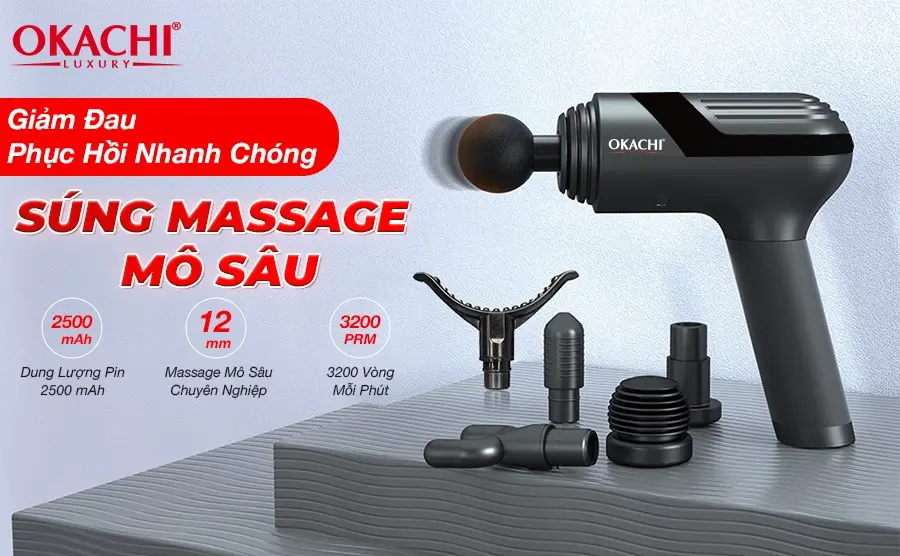 Súng matxa OKACHI LUXURY JP-i5 Pro (Viền đen)