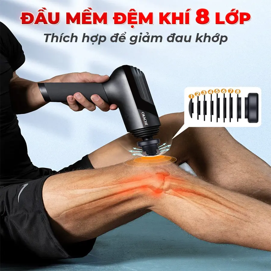 Súng massage cầm tay OKACHI LUXURY JP-i5 Pro (Viền đỏ)