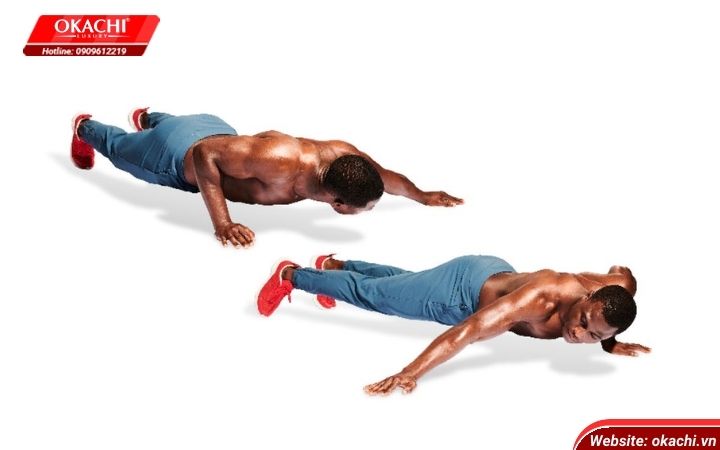bài tập tay không cần tạ Typewriter push up