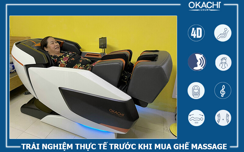trải nghiệm thực tế ghế massage trước khi mua