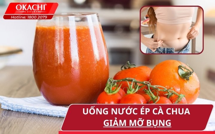 Uống nước ép cà chua giảm mỡ bụng