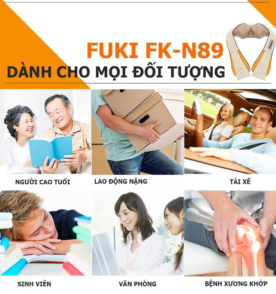 Máy massage vai lưng cổ Shiatsu FUKI FK-N89