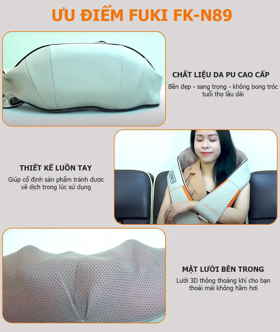 Máy massage vai lưng cổ Shiatsu FUKI FK-N89