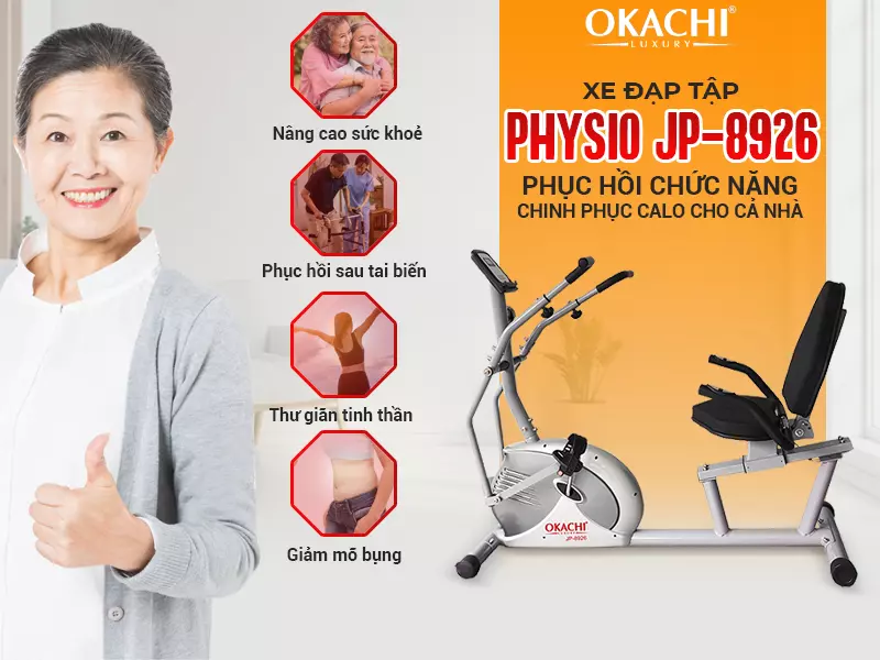 Xe đạp tập thể dục người cao tuổi OKACHI PHYSIO JP-8926