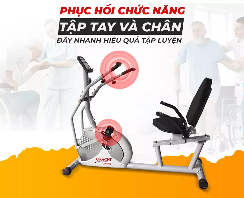 Xe đạp tập thể dục người cao tuổi OKACHI PHYSIO JP-8926
