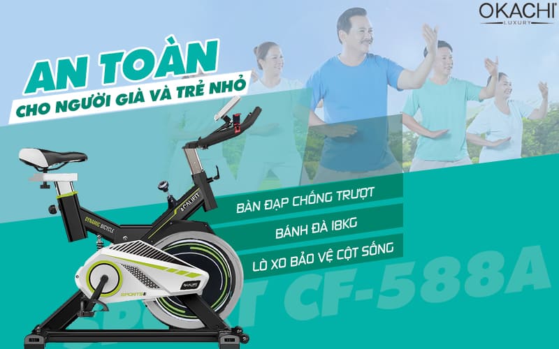 Xe đạp tập tại nhà đảm bảo an toàn
