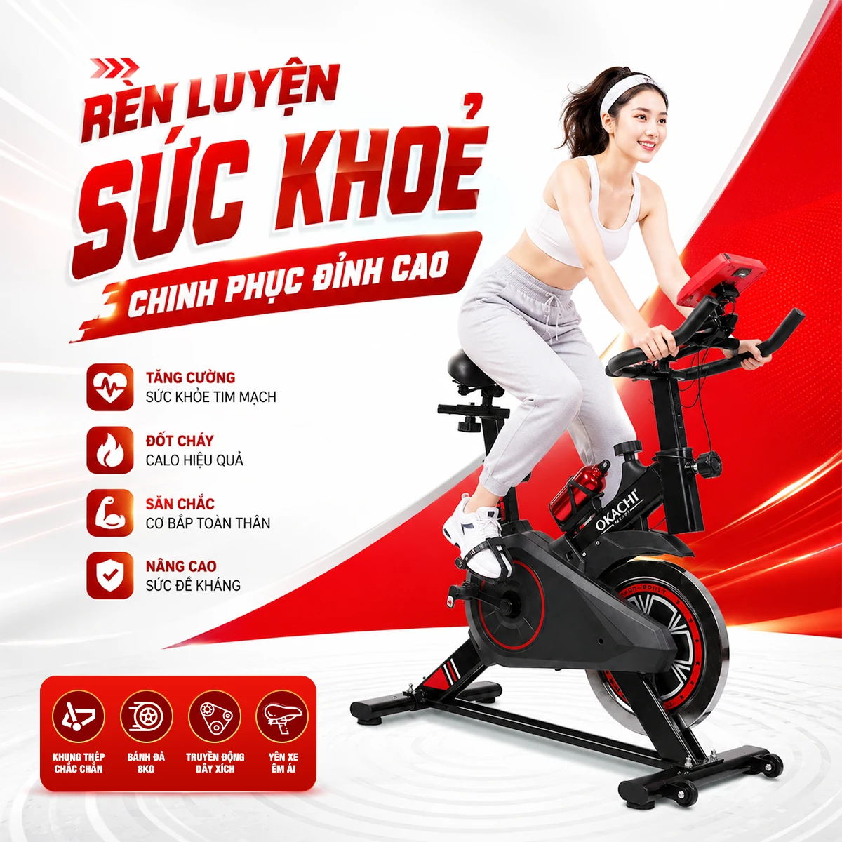 xe đạp tập JP-380A rèn luyện sức khoẻ