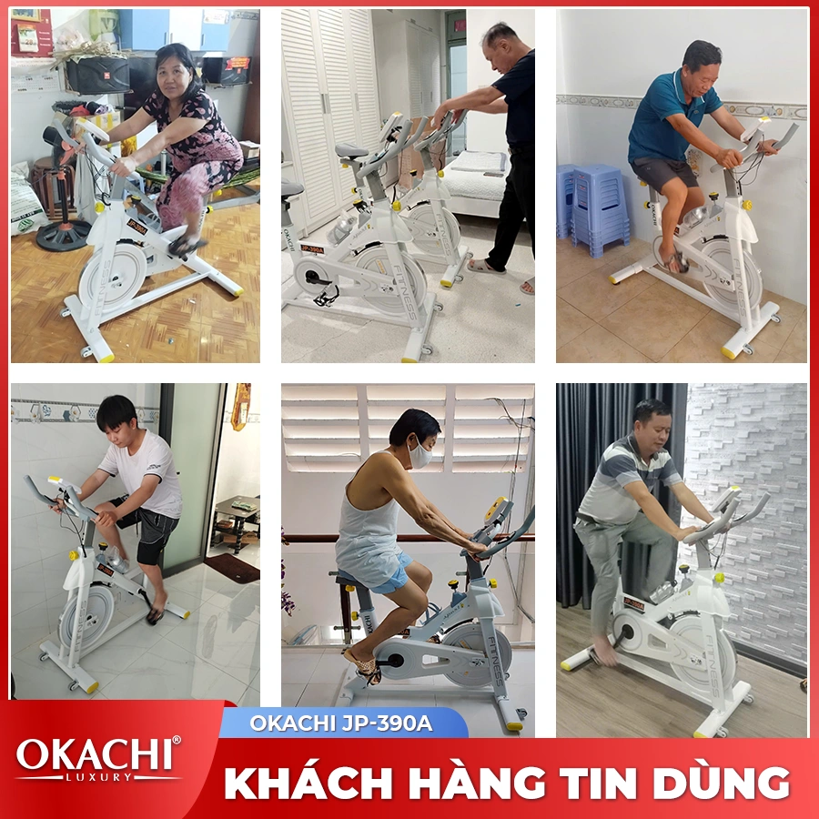 Xe đạp tập thể dục tại nhà OKACHI JP-390A ( màu trắng)
