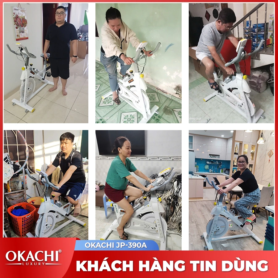Xe đạp tập thể dục tại nhà OKACHI JP-390A ( màu trắng)