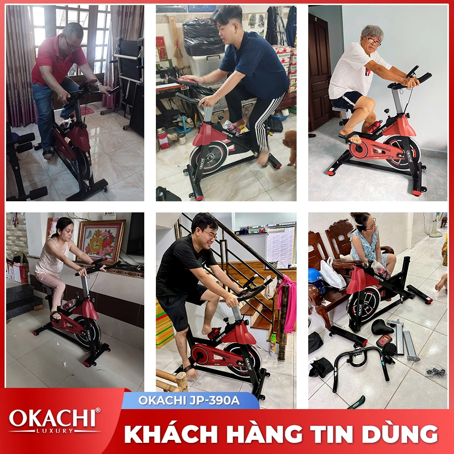Xe đạp thể dục Okachi Luxury JP-390A (màu Đỏ)