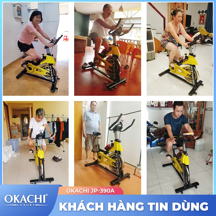 Xe đạp tập thể dục Okachi Luxury JP-390A (màu Vàng)