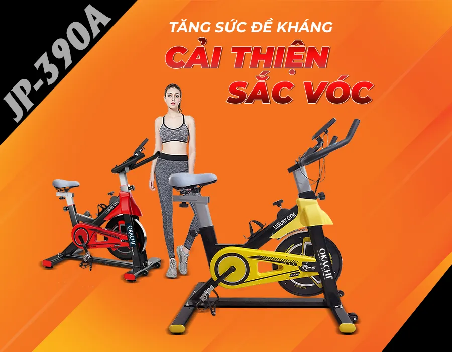 Xe đạp tập thể dục Okachi Luxury JP-390A (màu Vàng)