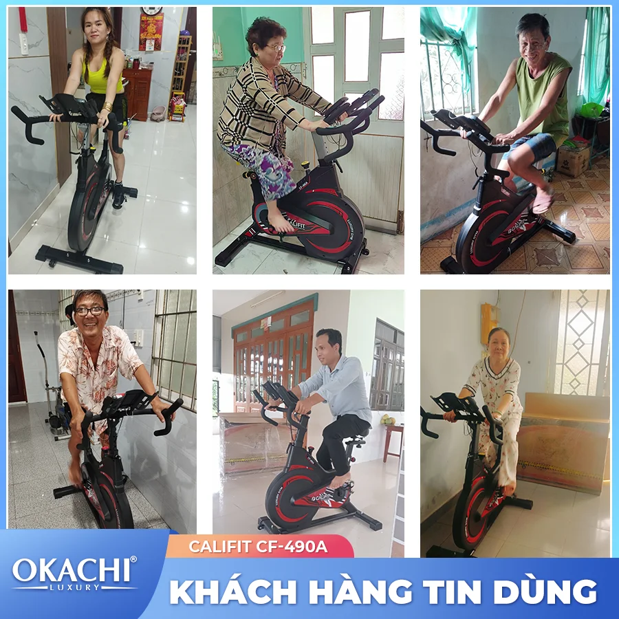 Xe đạp tập thể dục tại nhà Califit Luxury CF-490A (Đen Đỏ)