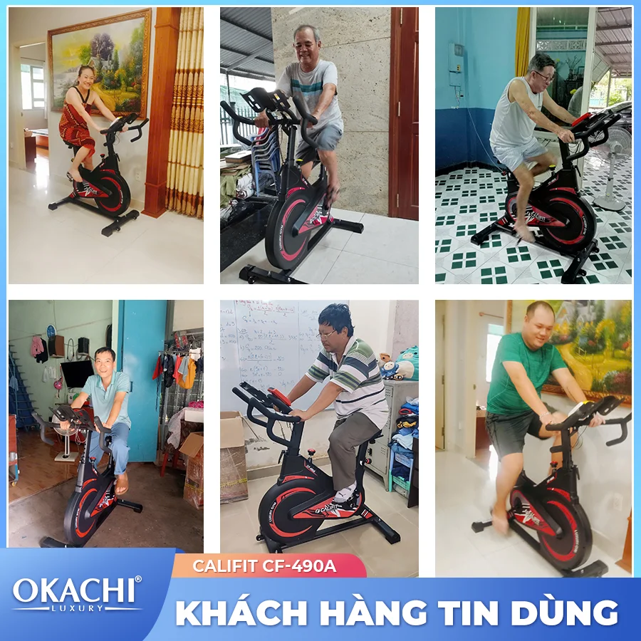 Xe đạp tập thể dục tại nhà Califit Luxury CF-490A (Đen Đỏ)