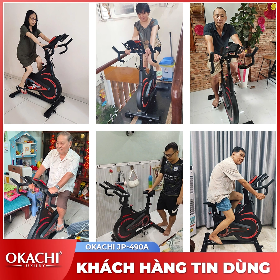 Xe đạp tập thể dục tại nhà Califit Luxury CF-490A (Đen Đỏ)