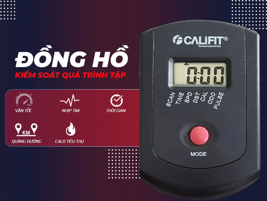 Xe đạp tập thể dục tại nhà Califit Luxury CF-490A (Đen Đỏ)