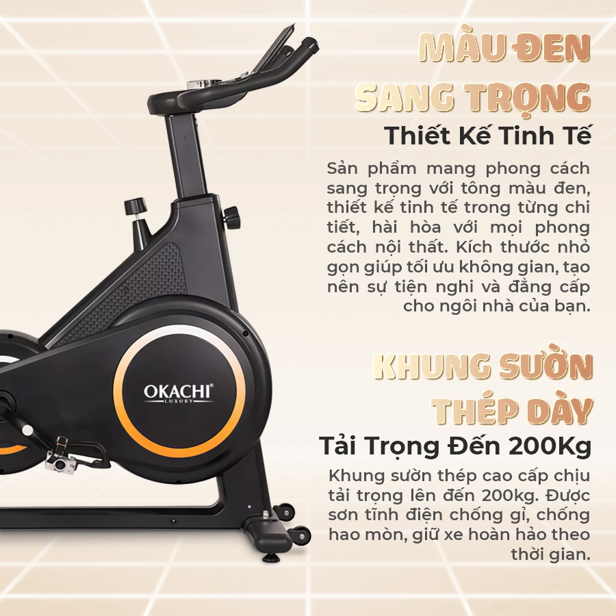 Xe đạp tập thể dục OKACHI JP-599A (Đen)