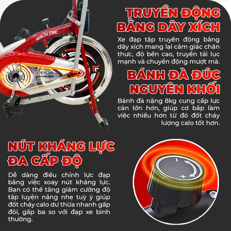Xe đạp tập tay và chân OKACHI JP-K10 (dòng cao cấp)