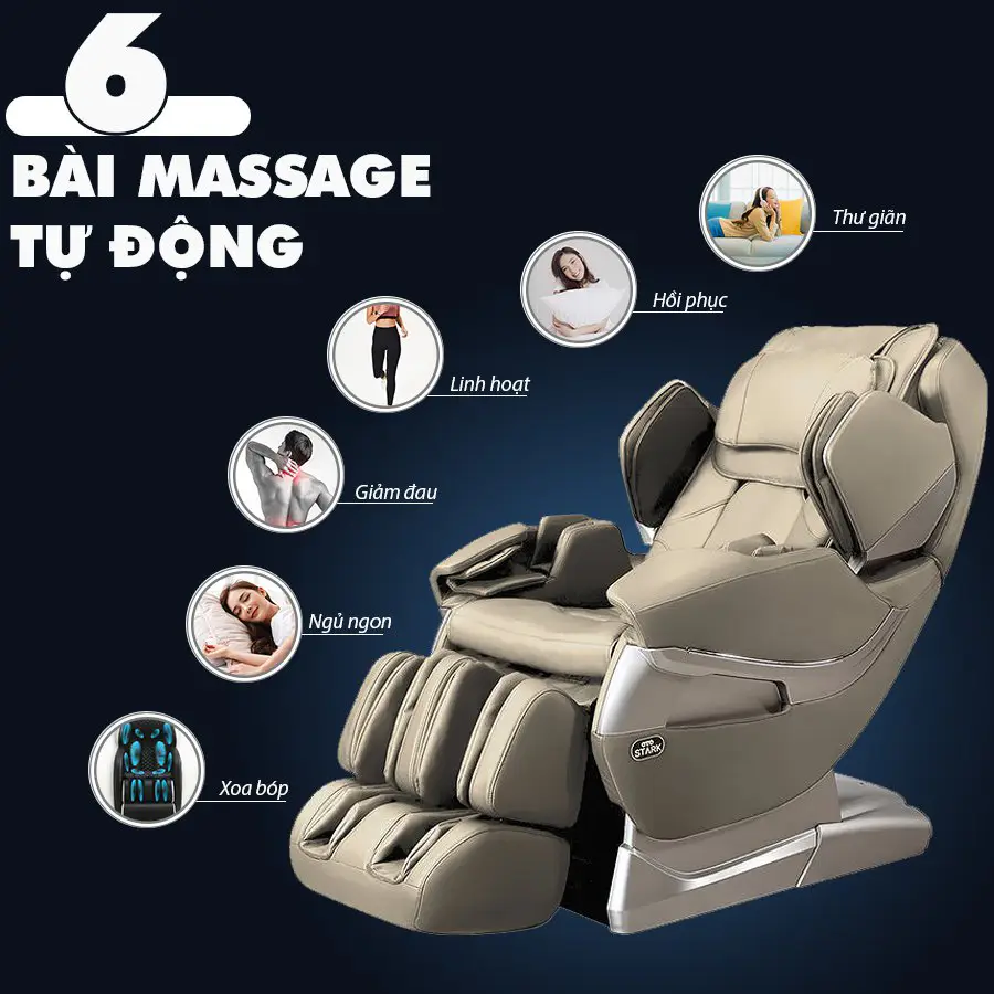 Ghế massage toàn thân OKACHI OTO STACK SK-01 (Cream)