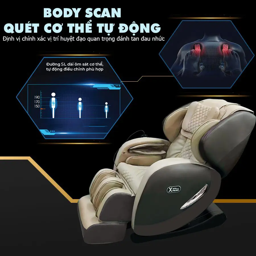 Ghế massage toàn thân OKACHI OTO Body Care Xpand XP-01 (Hàng trưng bày mới 96%)