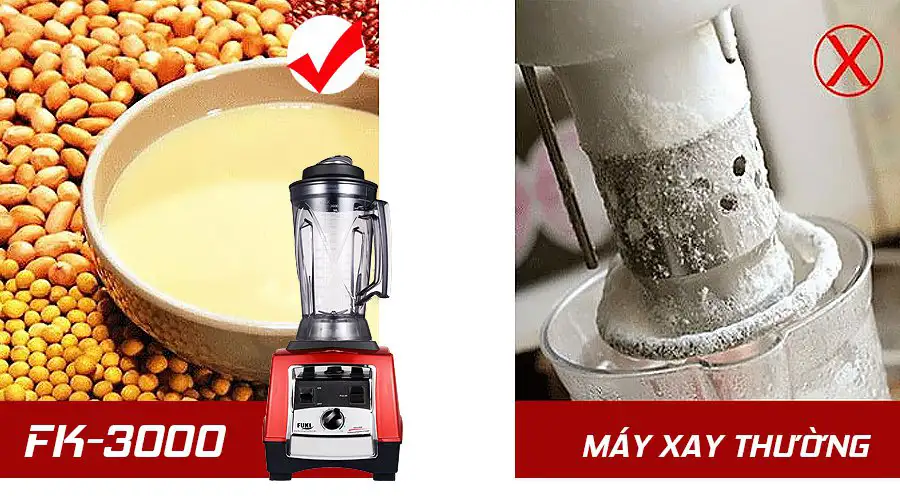 Máy xay sinh tố đậu nành công nghiệp Fuki 3000W FK-3000 - màu đỏ