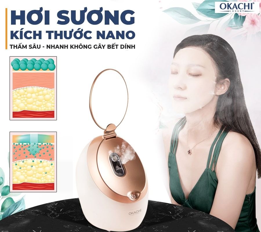 Máy xông hơi mặt OKACHI OG-2886 Cao cấp (Tích hợp gương)